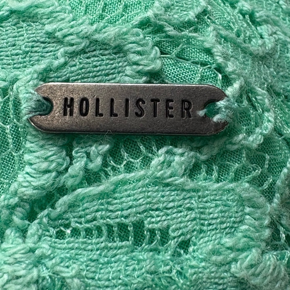 NWT Hollister Green Lace Empire Waist Chemise Cami Spaghetti Strap Dress |Size L - Picture 7 of 15